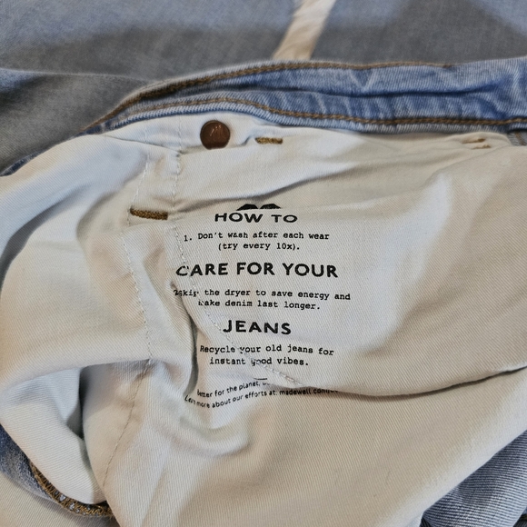 Madewell Women's Mid Rise Stovepipe Sky Blue Skinny Jeans Size 30/10 - Picture 4 of 12